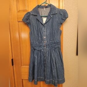 Free Peole Denim Button-Up Dress